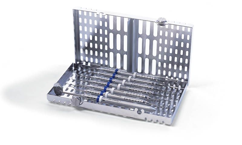 Hu-Friedy IMSS78 Signature Series Space Saver 7 Place Sterilization Cassette Blue Hu-Friedy IMSS78 Signature Series Space Saver 7 Place Sterilization Cassette Blue